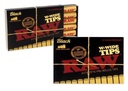 THREE PACKS of the New! RAW BLACK W-WIDE Pre-Rolled Tips - 18 Tips per Pack