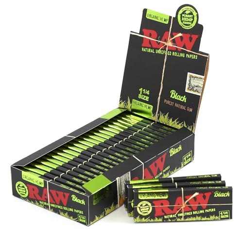 RAW Black Organic Size 1 1/4 Rolling Paper 