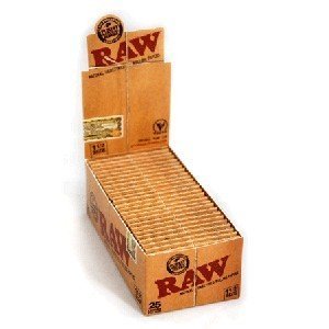 RAW Classic 1 1/2 Size Natural Unrefined Rolling Papers Box/25 Packs