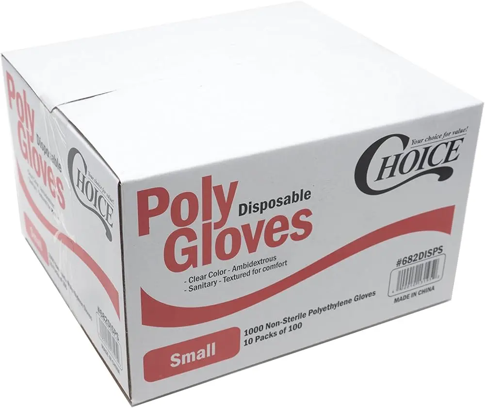 Choice Poly Disposable Gloves Small 10pk/100 gloves