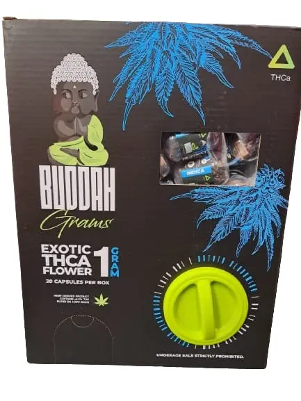 BUDDAH 1 GRAM EXOTIC THCA FLOWER - BOX OF 20 CAPSULES-COOKIES AND CREAM 