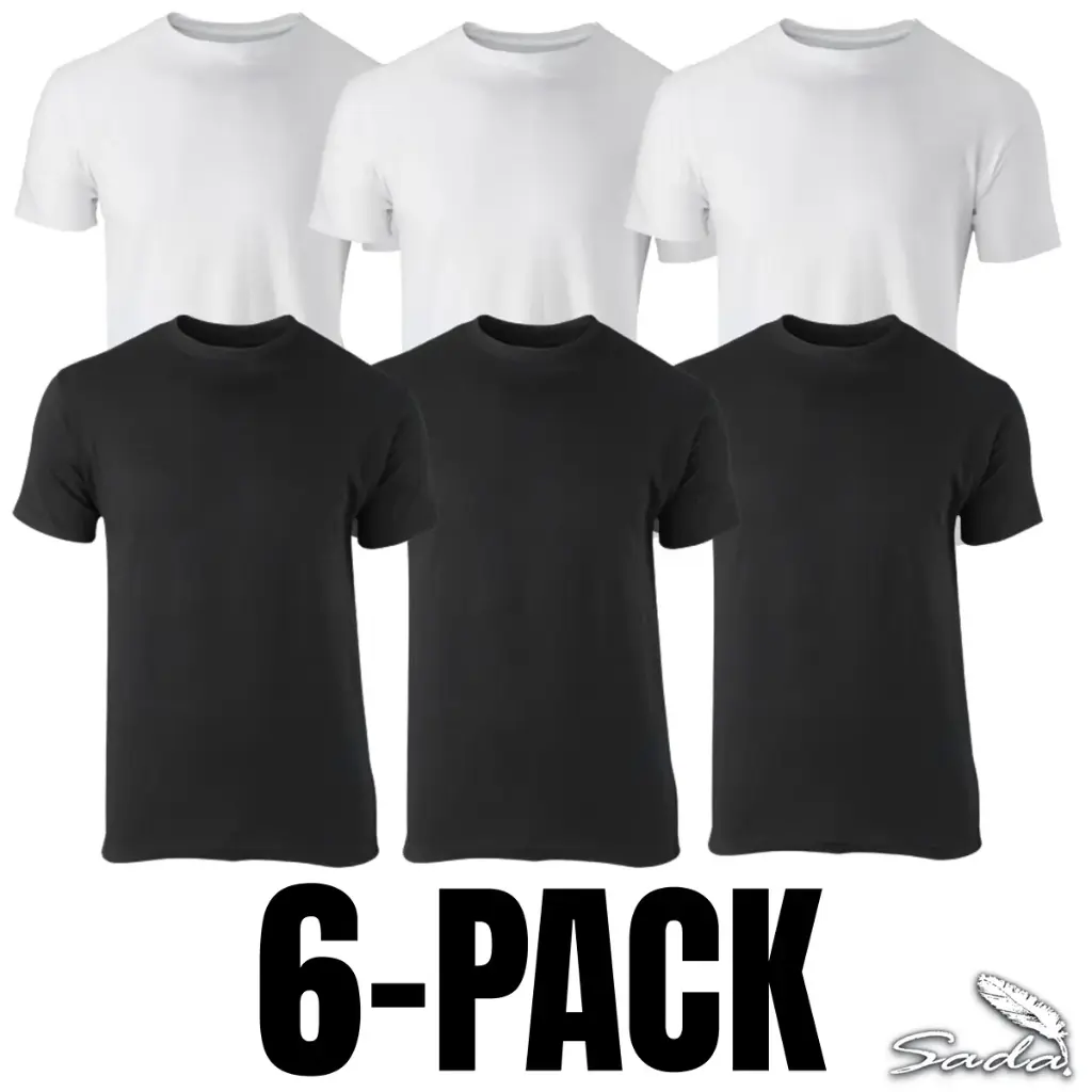 Sada T-shirt L Short Sleeve White 6 pk.