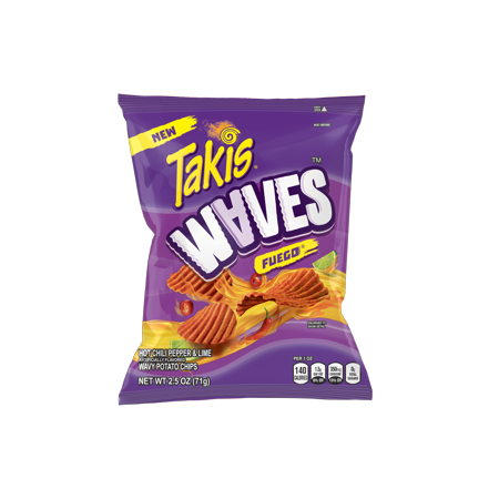 Takis Fuego Waves Hot Chili Pepper & Lime Flavored Spicy Wavy Potato Chips, 2.5 Oz | CVS