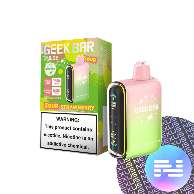 GEEK BAR PULSE 15K SOUR STRAWBERRY 5CT