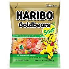 Haribo Gummy Bag Sour Goldbears 12ct, 3.6 oz