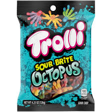 Trolli Candy Hook Bag Sour Brite Octopus 12 ct, 4.25 oz