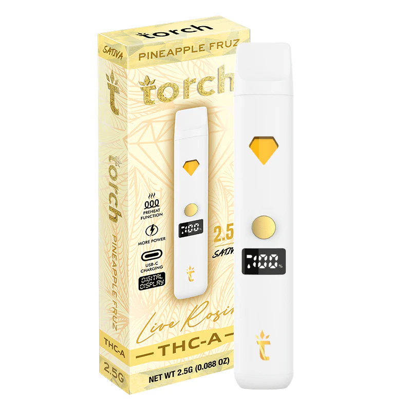 TORCH LIVE RESIN THC-A 2.5G DISPOSABLE PINEAPPLE FRUZ, SATIVA