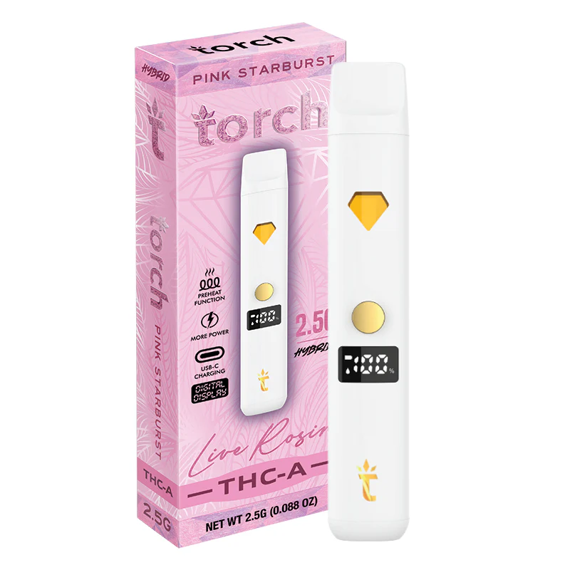 TORCH LIVE RESIN THC-A 2.5G DISPOSABLE PINK STARBUST, HYBRID