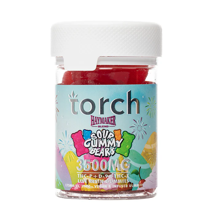 TORCH HAYMAKER 3500 MG THC-P + D-9 + THC-X SOUR GUMMY BEARS