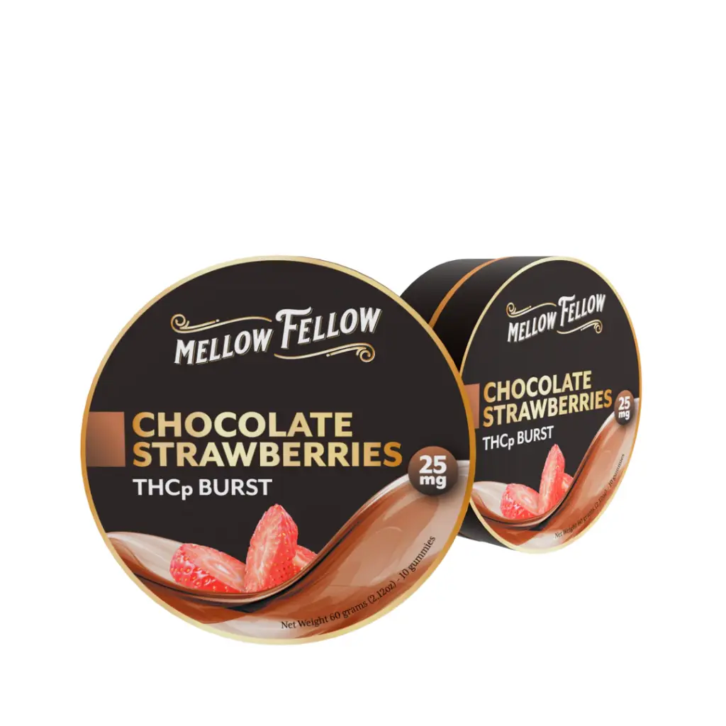 MELLOW FELLOW THCa BURSTS 25MG 10 CT.  CHOCOLATE STRAWBERRY POP