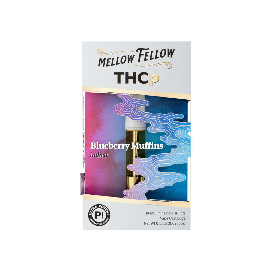 MELLOW FELLOW VAPE CARTRIDGE 0.5G THCp BLUEBERRY MUFFINS (INDICA)