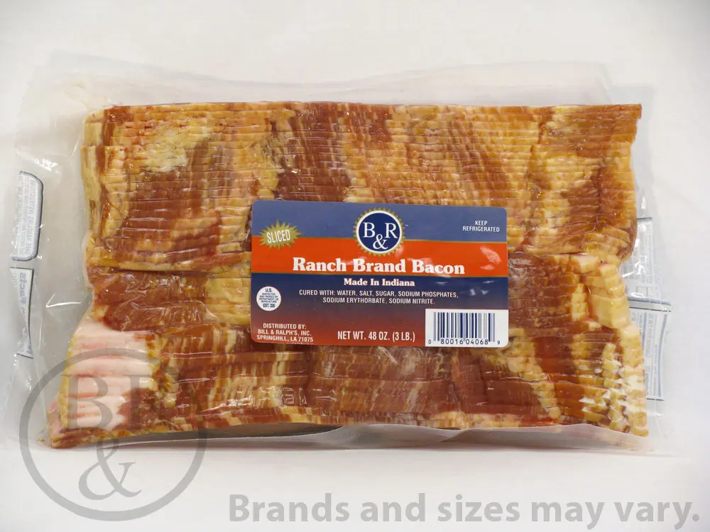 B&R thin sliced slab bacon Case