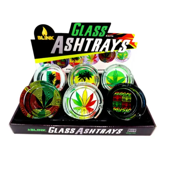 Blink Glass Ashtray Leaf 6ct