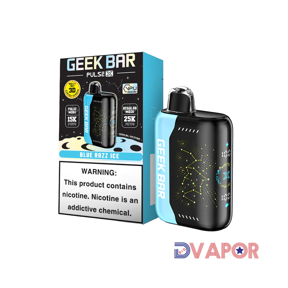 GEEK BAR PULSE X 25K BLUE RAZZ ICE 5CT