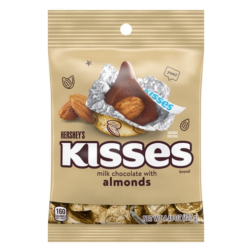 Hershey's Kiss Peg Bag Milk Chocolate with Almonds 12ct, 4.84 oz