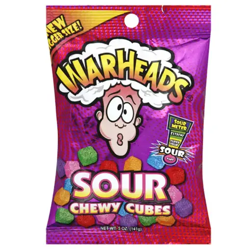 Warheads Peg Bag Cubes 12 ct, 5 oz