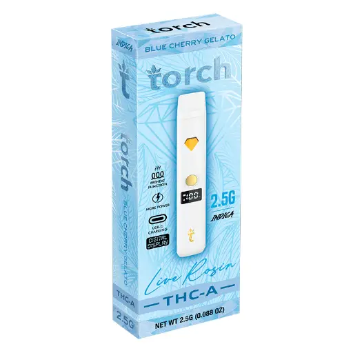 TORCH LIVE RESIN THC-A 2.5G DISPOSABLE BLUE CHERRY GELATO, INDICA