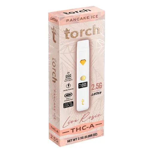 TORCH LIVE RESIN THC-A 2.5G DISPOSABLE PANCAKE ICE, SATIVA