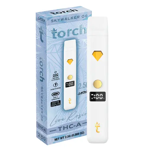 TORCH LIVE RESIN THC-A 2.5G DISPOSABLE SKYWALKER OG, SATIVA