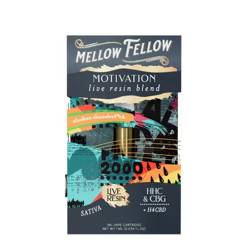 MELLOW FELLOW CARTRIDGE 1ML LIVE RESIN MOTIVATION BLEND ALASKAN THUNDERF*CK POP