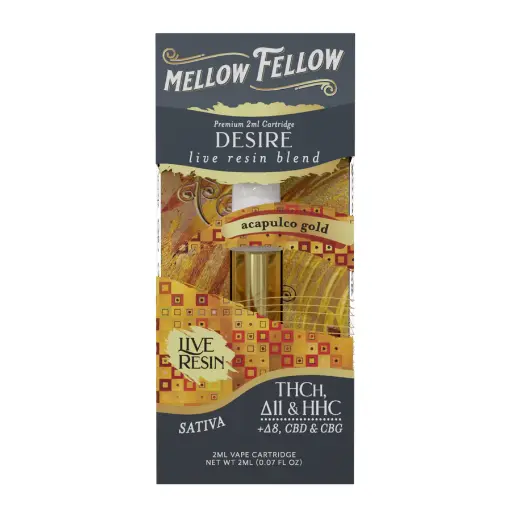 MELLOW FELLOW CARTRIDGE 2ML LIVE RESIN DESIRE BLEND ACAPULCO GOLD POP