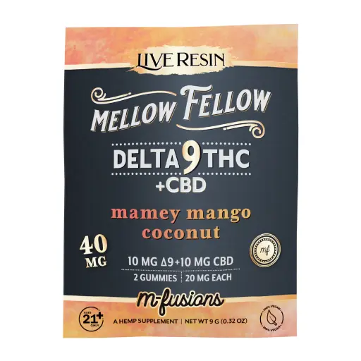 MELLOW FELLOW LIVE RESIN M-FUSION EDIBLES 40MG (2CT) DELTA9+CBD MAMEY MANGO COCONUT