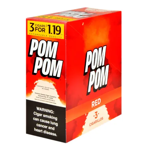 Pom Pom Cigarillos Red 3/15 ct 1.19