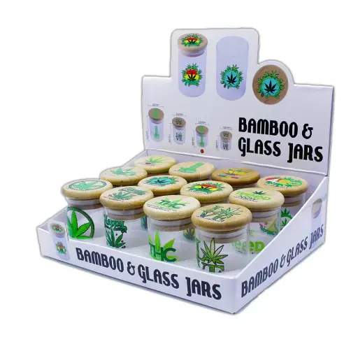 Bamboo & Glass Jars 12ct