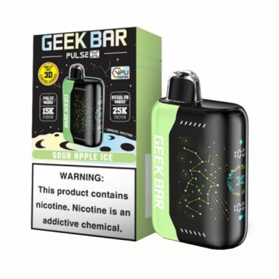 GEEK BAR PULSE X 25K SOUR APPLE ICE 5CT