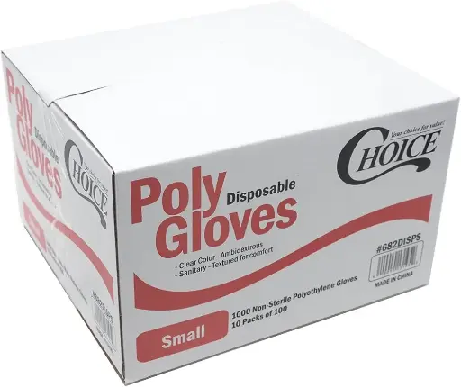 Choice Poly Disposable Gloves Medium 10pk/100 gloves