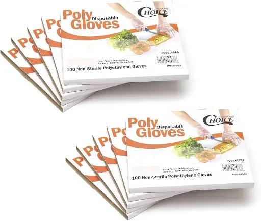 Choice Poly Disposable Gloves Large 10pk/100 gloves