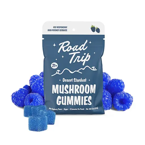 Road Trip Mushroom Gummy Blue Raspberry 1 oz  