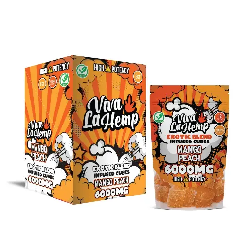 Viva La Hemp Exotic Blend Infused Cubes – 6000MG Mango peach 5CT